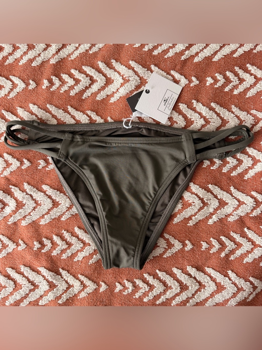 O'Neill Women's Olive Bikini Bottom with three Side Straps